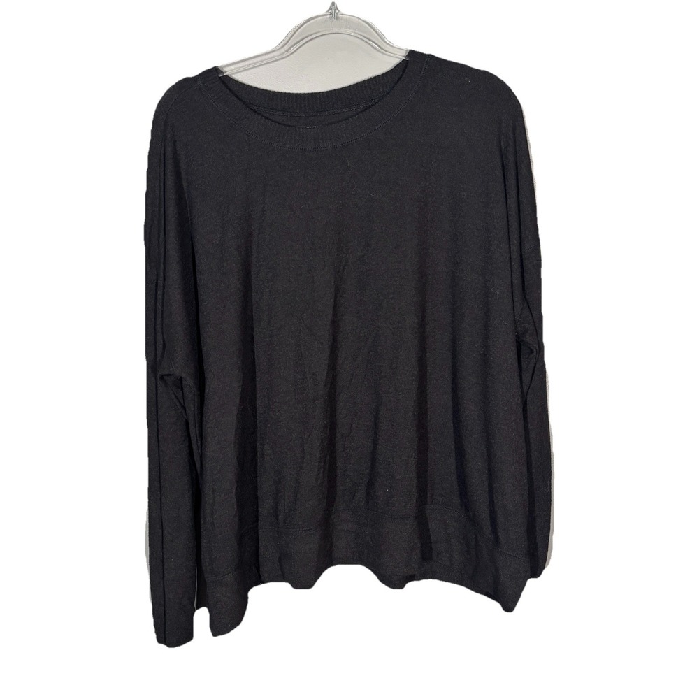 Lucky Brand Sweater Mens XXL Black Pullover Crewneck Tight Knit Thin Lightweight